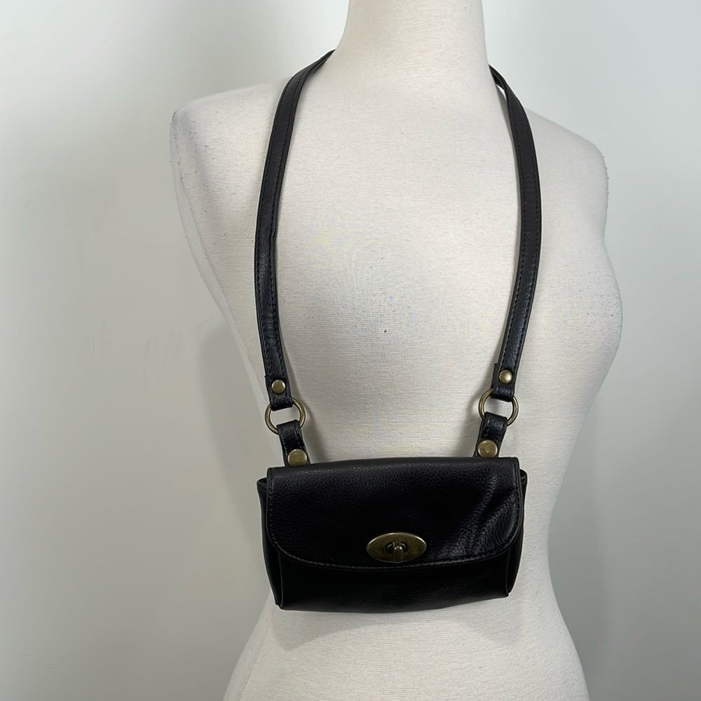 Vintage Dark Brown Mini Shoulder Bag Purse Clasp Crossbody Accessories Retro